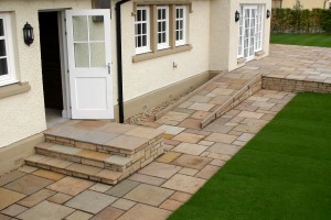 Patio, path, steps and access ramp installed in Archerfield, Gullane, East Lothian