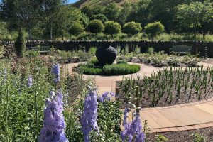 Garden design, patio, paths & landscaping by Stow Construction & Landscaping in Oxton near Lauder, Scottish Borders 2018 using Marshalls Fairstone Riven Harena Autumn Bronze, Marshalls Tegula Drivesett Harvest, Weatherpoint Buff 365